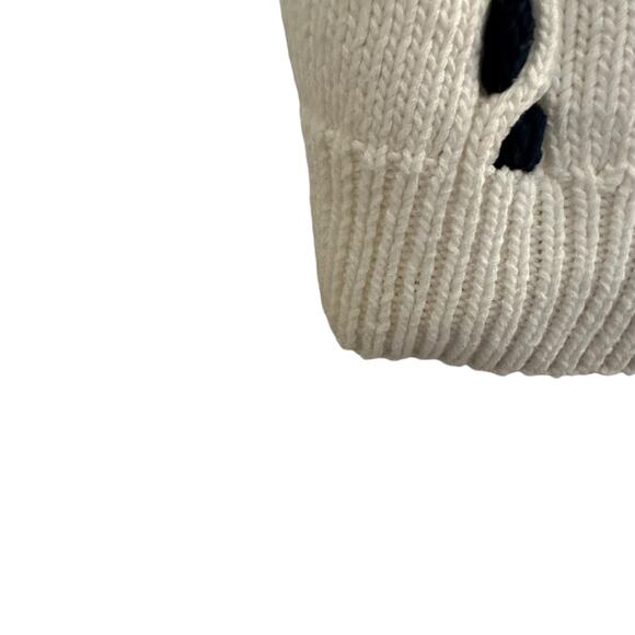 Vintage Hand Knit French Girl Preppy Coastal Short Sleeve Sweater With Pom Poms - Picture 8 of 12